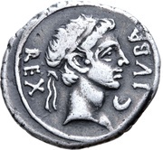 Denarius - Juba II and Cleopatra Selene Caesarea obverse image