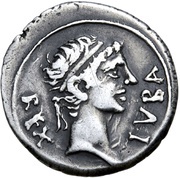 Denarius - Juba II and Cleopatra Selene Caesarea obverse image