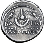 Denarius - Juba II and Cleopatra Selene Caesarea, Mauretania, 11-23 reverse image