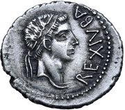 Denarius - Juba II and Cleopatra Selene Caesarea obverse image