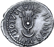 Denarius - Juba II and Cleopatra Selene Caesarea, Mauretania, 11-23 reverse image