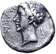 Denarius - Juba II and Cleopatra Selene Caesarea obverse image