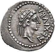 Denarius - Juba II and Cleopatra Selene Caesarea obverse image
