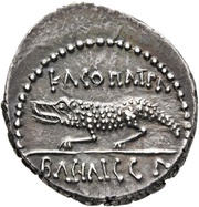 Denarius - Juba II and Cleopatra Selene Caesarea, Mauretania, 11-23 reverse image