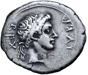 Denarius - Juba II and Cleopatra Selene Caesarea obverse image