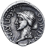 Denarius - Juba II and Cleopatra Selene Caesarea, Mauretania, 11-23 reverse image