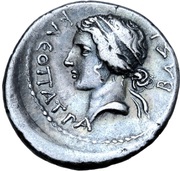 Denarius - Juba II and Cleopatra Selene Caesarea, Mauretania, 11-23 reverse image