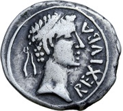 Denarius - Juba II and Cleopatra Selene Caesarea obverse image
