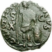 10 Nummi - Athalaric Rome; person standing reverse image
