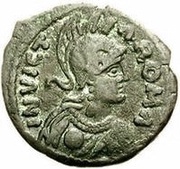10 Nummi - Athalaric Rome; person walking obverse image
