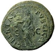 42 Nummi Countermark; As of Galba, 68-69; Libertas, Ostrogothic Kingdom, 501-533 reverse image