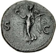 42 Nummi Countermark; As of Galba, 68-69; winged Victory, Ostrogothic Kingdom, 501-553 reverse image
