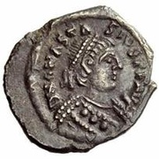 ¼ Siliqua - Baduila / In the name of Anastasius I, 491-518 Ticinum obverse image