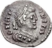 ¼ Siliqua - Theia / In the name of Anastasius I, 491-518 Ticinum obverse image