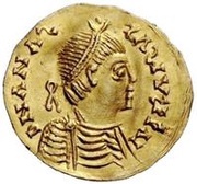 1 Tremissis - Baduila / In the name of Anastasius I, 491-518 Ticinum obverse image