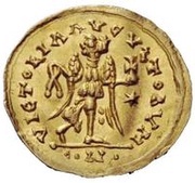 1 Tremissis - Baduila / In the name of Anastasius I, 491-518 Ticinum reverse image