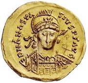 1 Solidus In the name of Anastasius I; Reverse legend ending with christogram obverse image