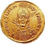 1 Solidus - Witigis / In the name of Justinian I, 527-565 Star to the right obverse image