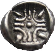 Obol - Hecatomnus Caria satrapy - "Ἑκατόμνος" reverse image