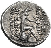 Drachm - Phraates II, Persian Empires, 128 BC - 127 BC reverse image