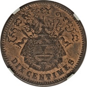 10 Centimes - Norodom I Essai reverse image