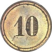 10 Centimes - Norodom I Pattern reverse image