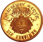 10 Centimes - Norodom I Pattern reverse image