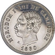 1 Franc - Norodom I obverse image