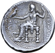 Tetradrachm In the name of Alexander III; Ekbatana, Persian Empires, 311 BC - 295 BC reverse image