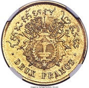 2 Francs - Norodom I Pattern reverse image