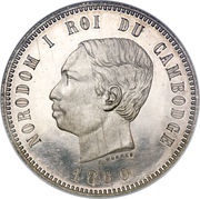 4 Francs - Norodom I obverse image