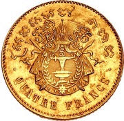 4 Francs - Norodom I Pattern reverse image