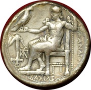 Tetradrachm In the name of Alexander III; Babylon II, Persian Empires, 311 BC - 300 BC reverse image
