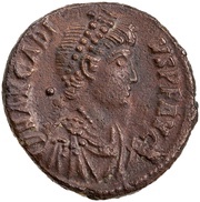 Follis - Arcadius VIRTVS EXERCITI; Constantinopolis obverse image