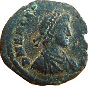 Follis - Arcadius VIRTVS EXERCITI; Nicomedia obverse image