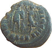 Follis - Arcadius VIRTVS EXERCITI; Nicomedia, Rome, 395-401 reverse image