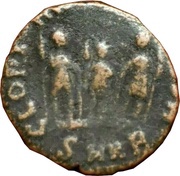 Follis - Honorius GLORIA ROMANORVM, issued under Arcadius, Cyzicus, Rome, 406-408 reverse image