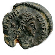 Follis - Honorius GLORIA ROMANORVM; Antioch obverse image