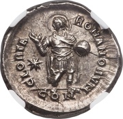 Light Miliarensis - Theodosius II GLORIA ROMANORVM; Constantinopolis reverse image