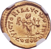 Tremissis - Basiliscus VICTORIA AVGVSOTRUM; Constantinopolis, Rome, 475-476 reverse image