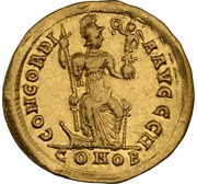 Solidus - Honorius CONCORDIA AVGG; Constantinopolis, Rome, 397-402 reverse image