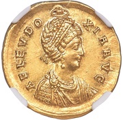 Solidus - Aelia Eudoxia SALVS REI PVBLICAE; Constantinopolis obverse image
