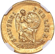 Solidus - Aelia Eudoxia SALVS REI PVBLICAE; Constantinopolis, Rome, 397-402 reverse image