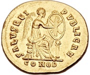 Solidus - Aelia Eudoxia SALVS REI PVBLICAE; Constantinopolis reverse image