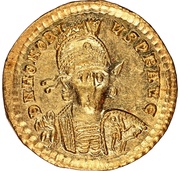 Solidus - Honorius CONCORDIA AVGG; Constantinopolis obverse image