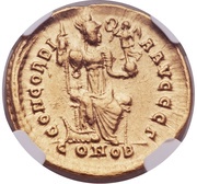 Solidus - Theodosius II CONCORDIA AVGGG; Constantinopolis, Rome, 402-403 reverse image