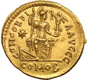 Solidus - Theodosius II CONCORDIA AVGGG; Constantinopolis, Rome, 403-408 reverse image