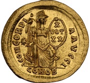 Solidus - Theodosius II CONCORDIA AVGG; Constantinopolis, Rome, 411 reverse image