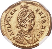 Solidus - Aelia Pulcheria SALVS REIPVBLICAE; Constantinopolis obverse image