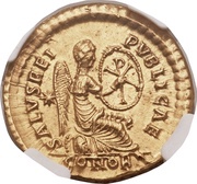 Solidus - Aelia Pulcheria SALVS REIPVBLICAE; Constantinopolis, Rome, 414 reverse image